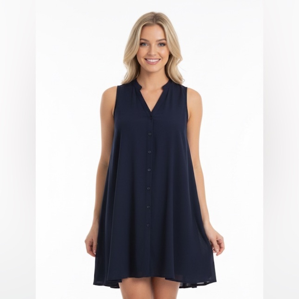UMGEE size small oversized navy blue button down shift dress